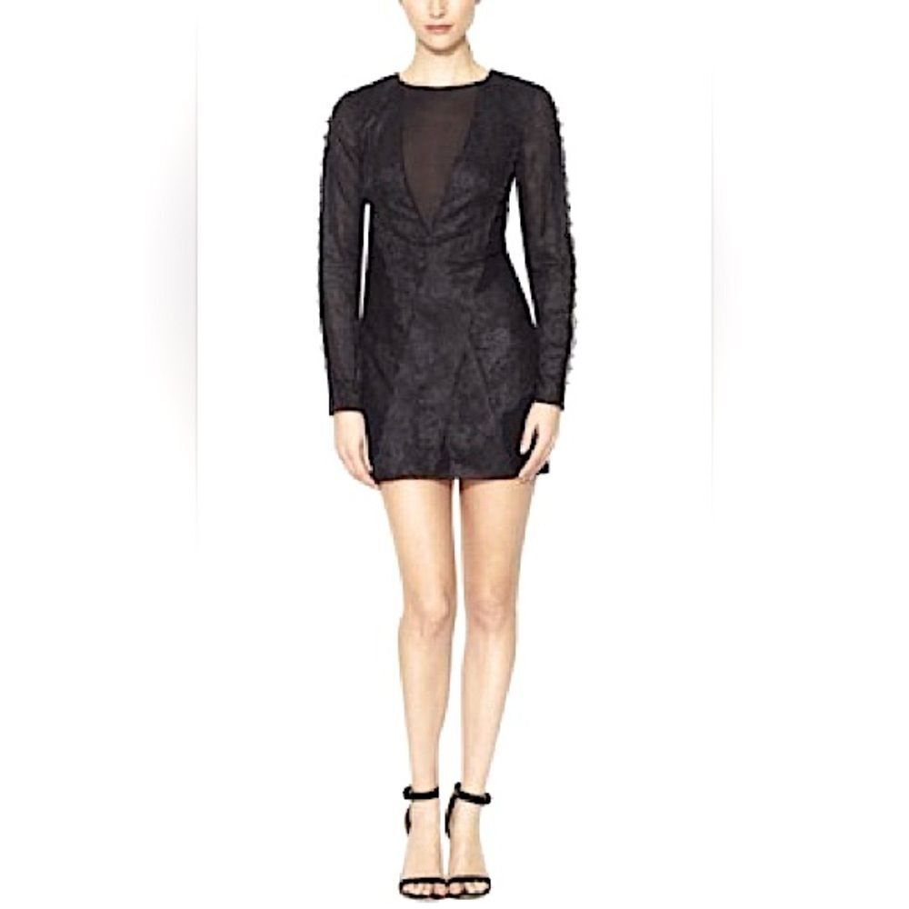 Antik Batik Osaka Lace Long Sleeve Mini Cocktail Dress in Black size Small